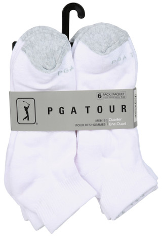 Thumbnail 1: PGA TOUR Men's 6 Pk Quarter Crew Socks 