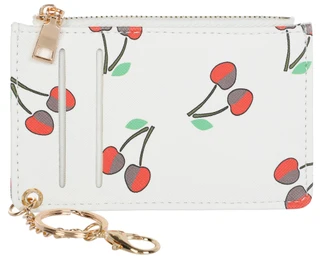Thumbnail 1: Urban Expressions Cherry Print Zip Card Holder Wallet with Keychain 