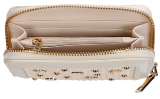 Thumbnail 2: Urban Expressions Woven Zip Around Wallet with Shell & Stud Details 