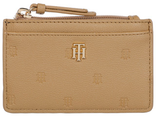 Thumbnail 1: Tommy Hilfiger Zip Card Holder with Embossed Monogram Detail 