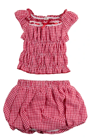 Thumbnail 1: Star Ride Little Girl's Gingham Blouse Skort Set 
