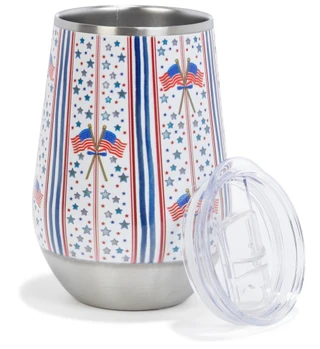 Thumbnail 2: Brighten the Season Patriot Parade Wine Tumbler 