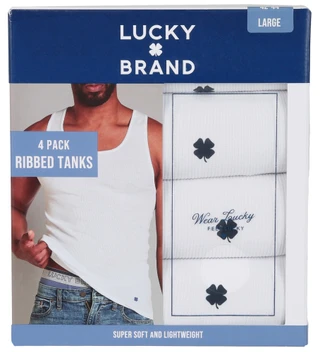 Thumbnail 1: Lucky Brand Men's 4 Pk Ribbed Tank Tops 