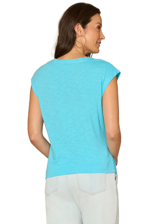Thumbnail 3: Democracy Petite Cap Sleeve Side Ruched Print Top 