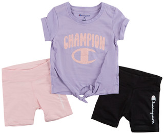 Thumbnail 1: Champion Toddler Girls Logo Tee Active Short Set 