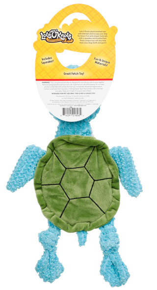 Thumbnail 2: Lots O' Knots 14 In Squeaky Turtle Dog Toy 