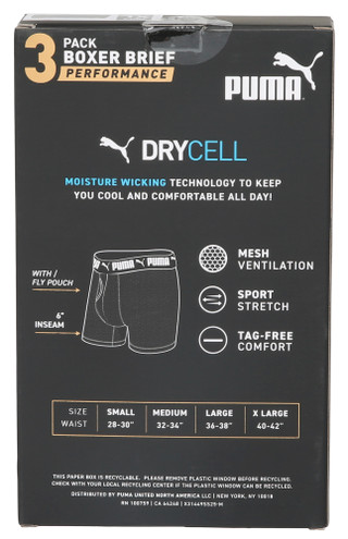 Thumbnail 2: Puma Men's 3 Pk Performance Boxer Briefs 