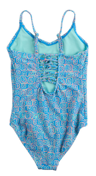 Thumbnail 2: RAISINS Girl's Geometric Print One Piece Swimsuit 