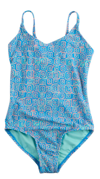 Thumbnail 1: RAISINS Girl's Geometric Print One Piece Swimsuit 