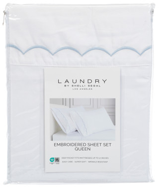 Thumbnail 1: LAUNDRY BY SHELLI SEGAL Queen Size 4 Pc Embroidered Sheet Set  