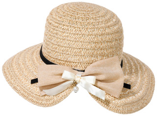 Thumbnail 4: Catherine Malandrino Women's Natural Back Face Framer w/ Black Trim & Bow 