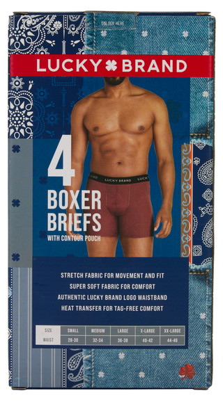 Thumbnail 2: Lucky Brand Men's 4 Pk Essential Soft Boxer Briefs w/ Contour Pouch 