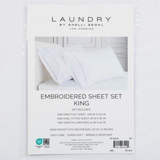 Thumbnail 2: LAUNDRY BY SHELLI SEGAL King Size 4 Pc Embroidered Sheet Set 