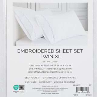 Thumbnail 3: LAUNDRY BY SHELLI SEGAL Twin XL Size 3 Pc Embroidered Sheet Set  