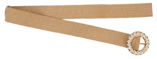 Thumbnail 1: True Love Accessories Women's Natural Seashell Buckle Woven Belt 