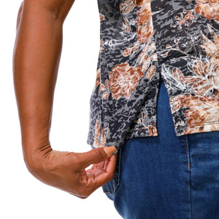 Thumbnail 5: Kate Park Women's Plus 2 Pocket Button Down Print Top 