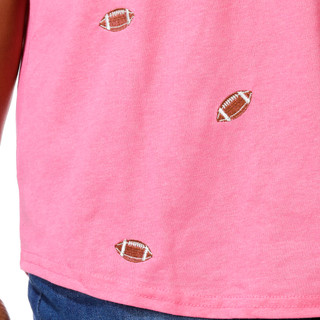 Thumbnail 4: Anneliese Women's Plus Short Sleeve Football Appliqué Tee 