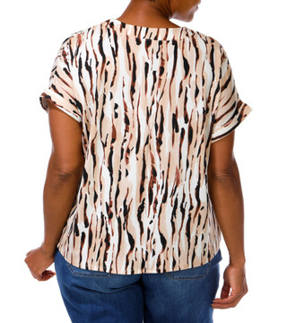 Thumbnail 4: Ava & Grace Women's plus Button Down Rhinestone Animal Print Top 