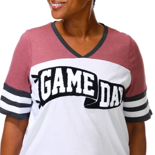 Thumbnail 2: Sable Sky Women's Plus Game Day Appliqué Jersey Top 