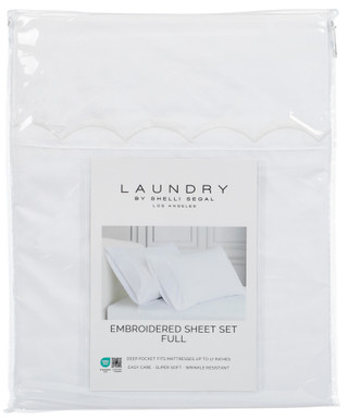 Thumbnail 1: LAUNDRY BY SHELLI SEGAL Full Size 4 Pc Embroidered Sheet Set  