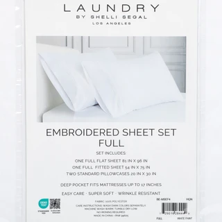 Thumbnail 2: LAUNDRY BY SHELLI SEGAL Full Size 4 Pc Embroidered Sheet Set  