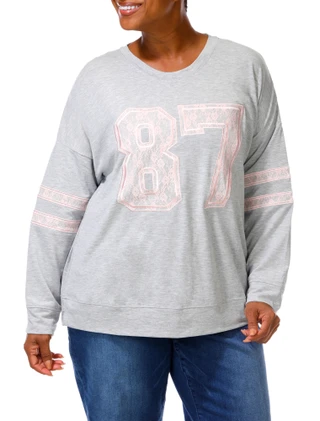 Thumbnail 1: Magical Season Women's Plus Long Sleeve Lace 87 Top 