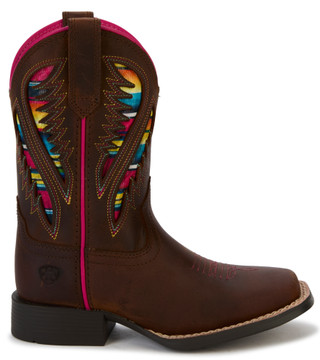 Thumbnail 4: Girls Quickdraw Laser Cut with Rainbow Inset Cowboy Boots 