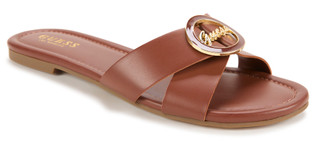 Thumbnail 1: Guess Women's Lydiaa3 Cross Band Logo Slides  