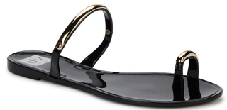 Thumbnail 1: Dolce Vita Women's Ivonna Gold Accent Toe Loop Jelly Slides 