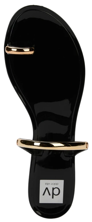 Thumbnail 4: Dolce Vita Women's Ivonna Gold Accent Toe Loop Jelly Slides 