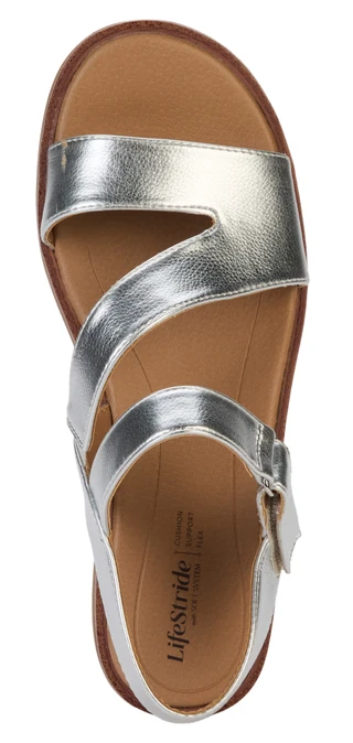 Thumbnail 3: LifeStride Women's Waverly Zig Zag Band Metallic Sandal (Wide) 