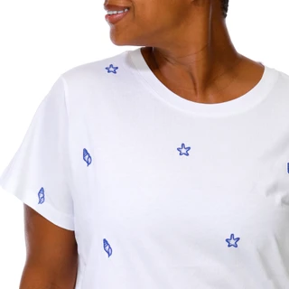Thumbnail 2: Philosophy Women's Plus Embroidered Shells Short Sleeve Tee 
