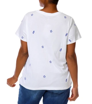 Thumbnail 3: Philosophy Women's Plus Embroidered Shells Short Sleeve Tee 