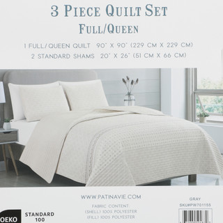 Thumbnail 3: PATINA VIE Full/Queen 3 Pc Quilt Set 
