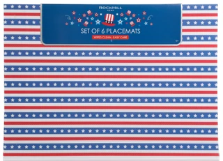 Thumbnail 1: Rockhill Home 4 Pk Americana Stars & Stripes Placemats 