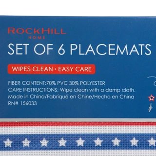 Thumbnail 2: Rockhill Home 4 Pk Americana Stars & Stripes Placemats 
