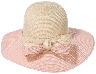 Thumbnail 4: Catherine Malandrino Women's Natural Pink Band Bow Face Framer Hat 