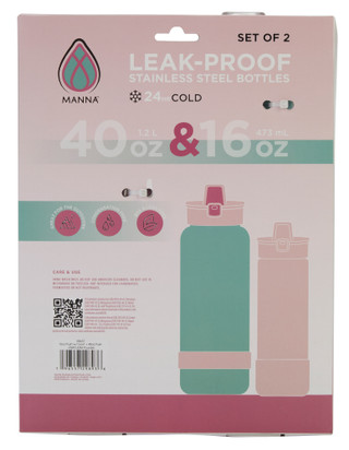Thumbnail 2: Manna 2 Pk Leak-Proof Stainless Steel Bottles 
