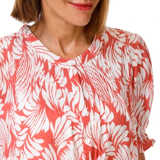 Thumbnail 2: Coral Bay Petite Short Sleeve Floral Button Down Top 