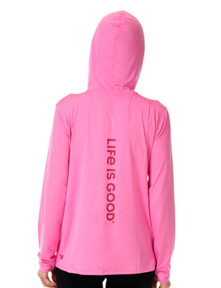 Thumbnail 4: Life is Good Women's Long Sleeve Hooded Performance Top 