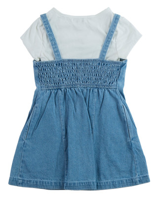 Thumbnail 2: Speechless Little Girls 2 Pc Denim Dress Set 