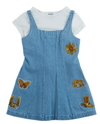 Thumbnail 1: Speechless Girls 2 Pc Denim Dress Set 