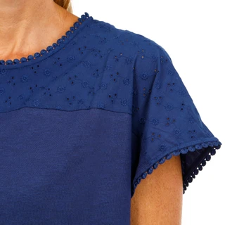Thumbnail 2: Lands' End Women's Short Sleeve Eyelet Jersey Slub Top 