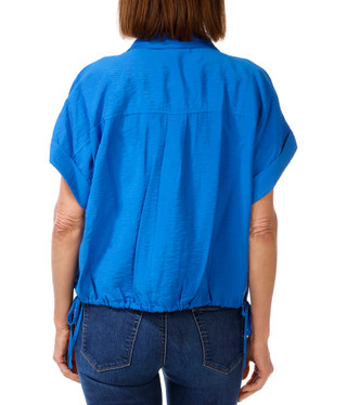 Thumbnail 4: DKNY Women's Short Sleeve Buttoned Drawstring Waist Top 