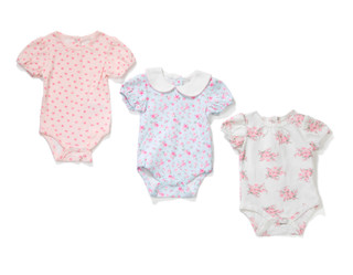 Thumbnail 1: SHABBY CHIC Baby Girl's 3 Pk Onesie Set 
