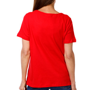 Thumbnail 2: Coral Bay Women's Short Sleeve Sweetheart Neck Top 