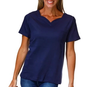 Thumbnail 1: Coral Bay Women's Short Sleeve Sweetheart Neck Top 