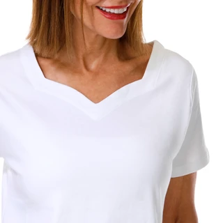 Thumbnail 2: Coral Bay Women's Short Sleeve Sweetheart Neck Top 