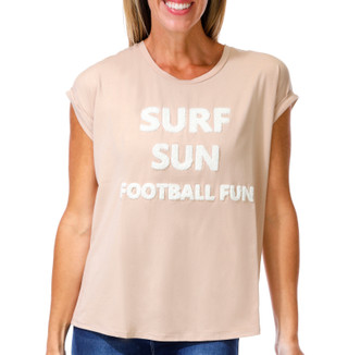Thumbnail 1: Magical Season Women's Short Sleeve Surf, Sun & Football Top 