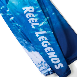 Thumbnail 2: REEL LEGENDS Boys Long Sleeve Hooded Great Bite UPF Shirt 